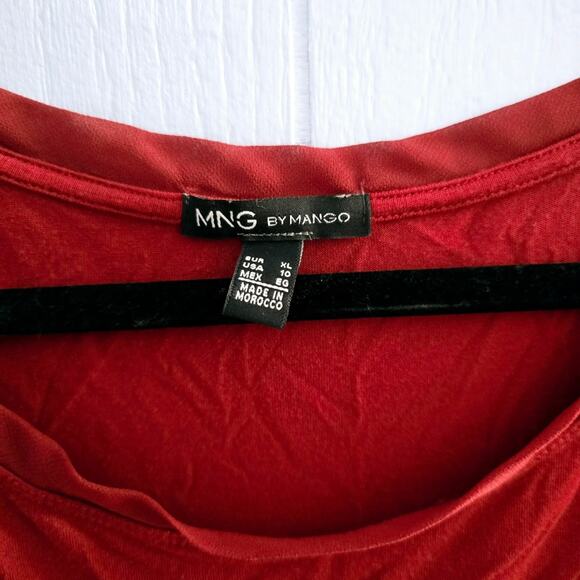 MNG by Mango Burnt Orange Ruffle Lace Sleeve size 10 Classic Coquette Feminine - Picture 2 of 6